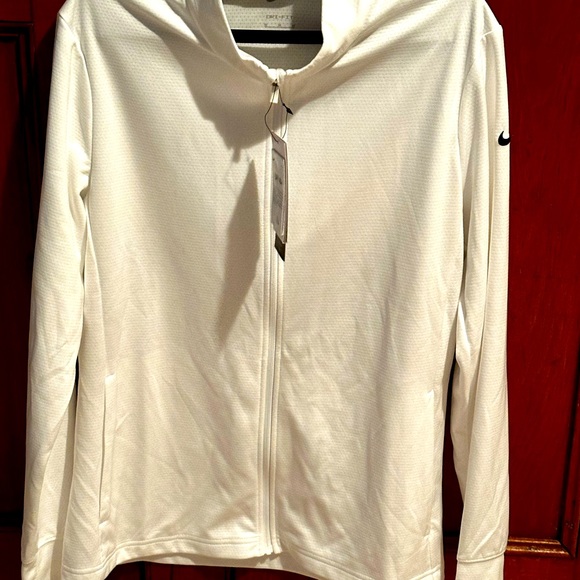 Nike White Womens Zipped Drifit Jacket Medium - Picture 1 of 5